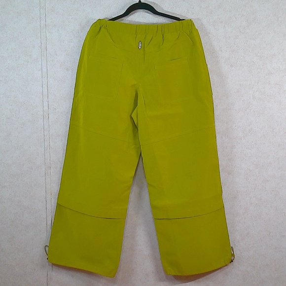 NWT FP Movement Olive Green Leathery Hike/Utility Wide Leg OS Baggy Pants Sz LRG - Picture 7 of 15